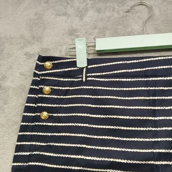 🍑CYNTHIA ROWLEY Women Casual Walking Shorts Striped Cotton Size 8(W34) - Picture 4 of 12